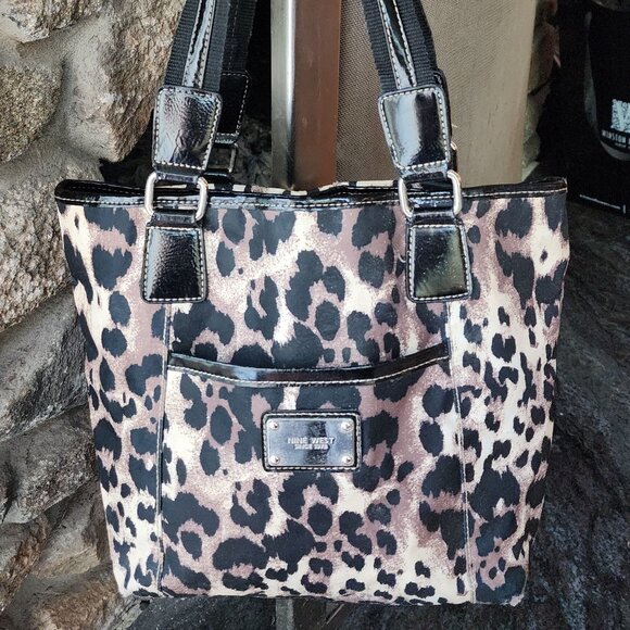 Nine West Leopard Print Textile Shoulder Bag - Picture 2 of 16